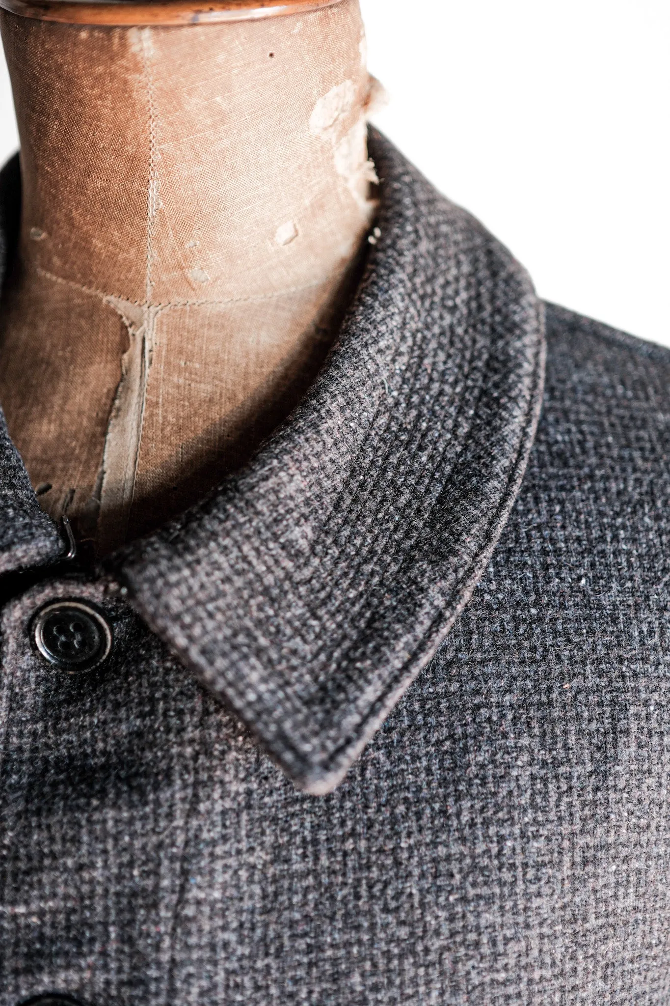 [~ 50's] Veste de travail vérifiée en laine grise vintage française