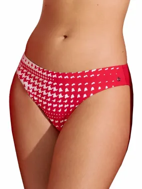Bas maillot slip de bain à nouettes amovibles Quito - Rouge
