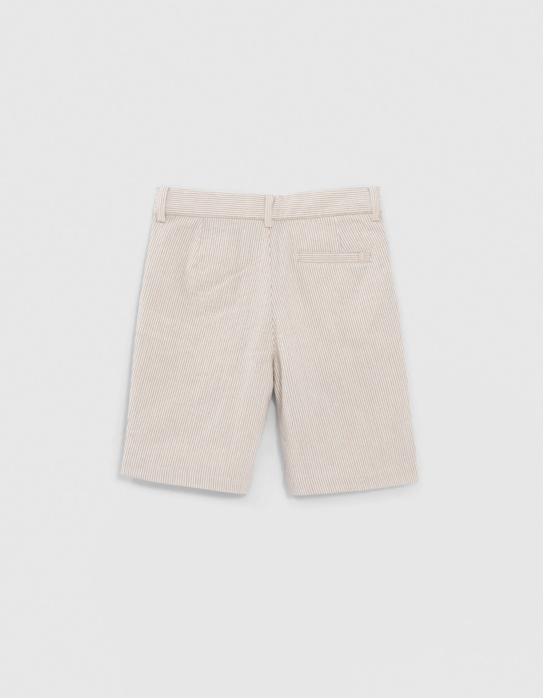 Bermuda de costume cérémonie beige rayé garçon