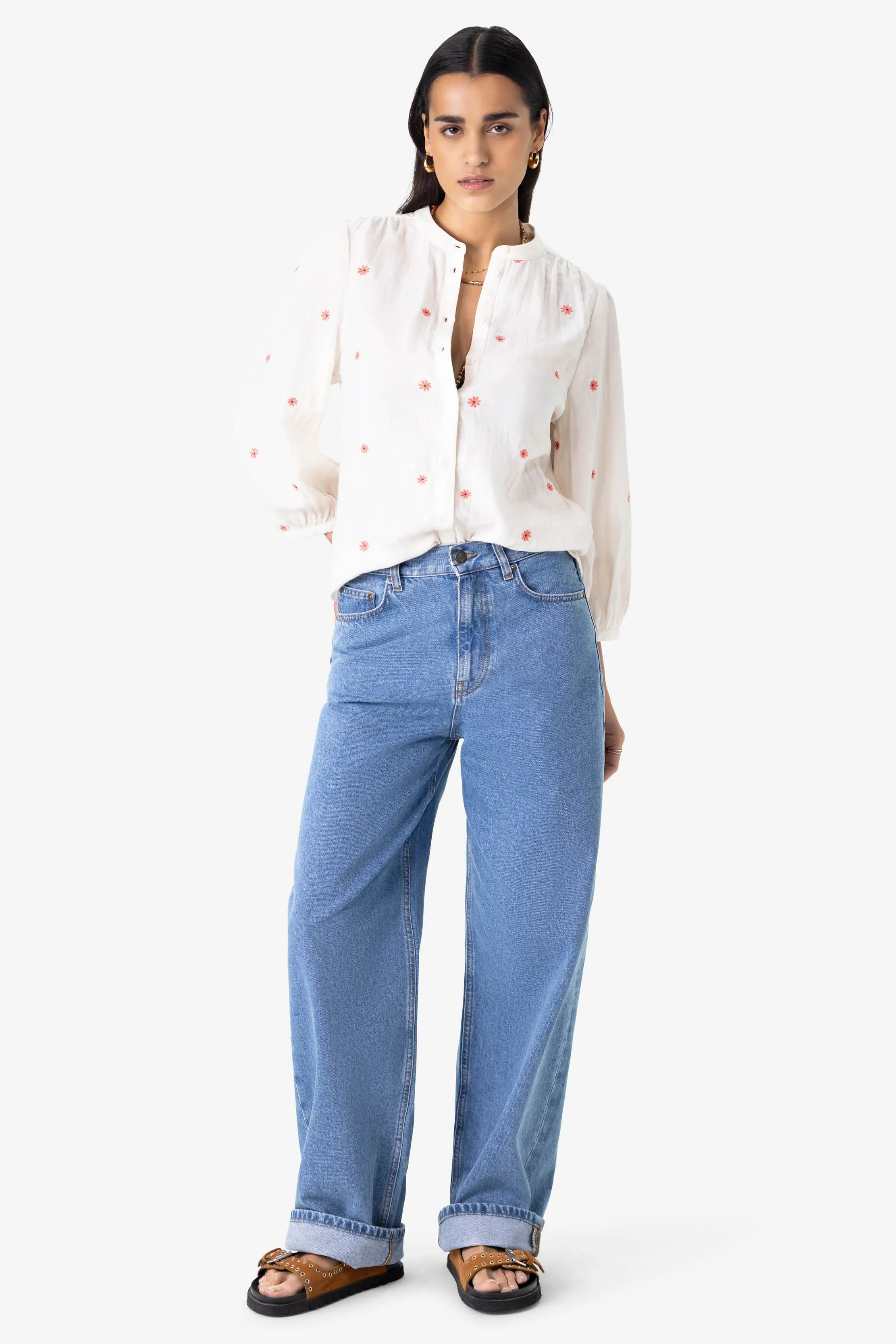 Blouse avec broderies - blanc