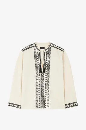 Blouse brodée en coton mélangé Akasha