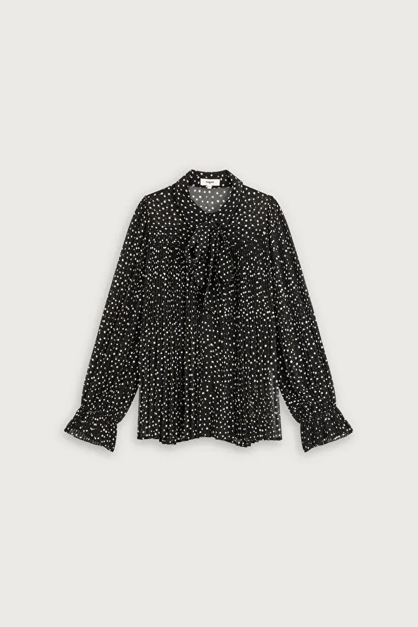 Blouse fluide imprimée pois