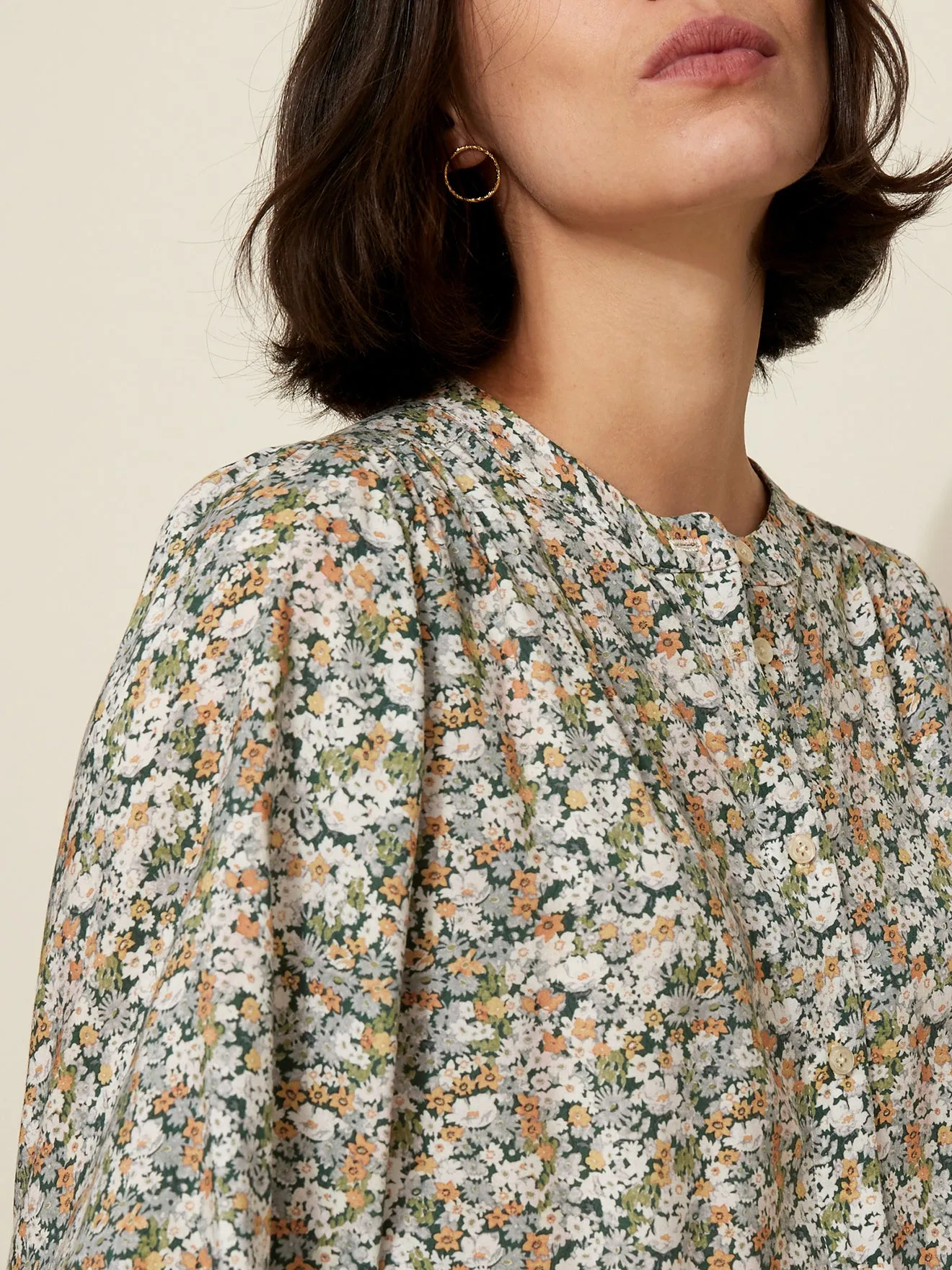 Blouse manches 3/4 femme - Tissu Liberty