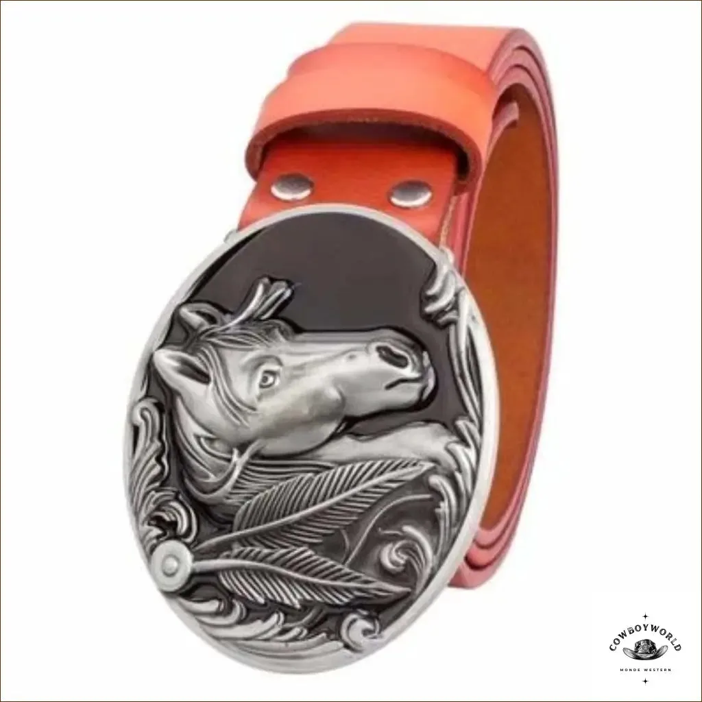 Ceinture Cuir Motif Cheval