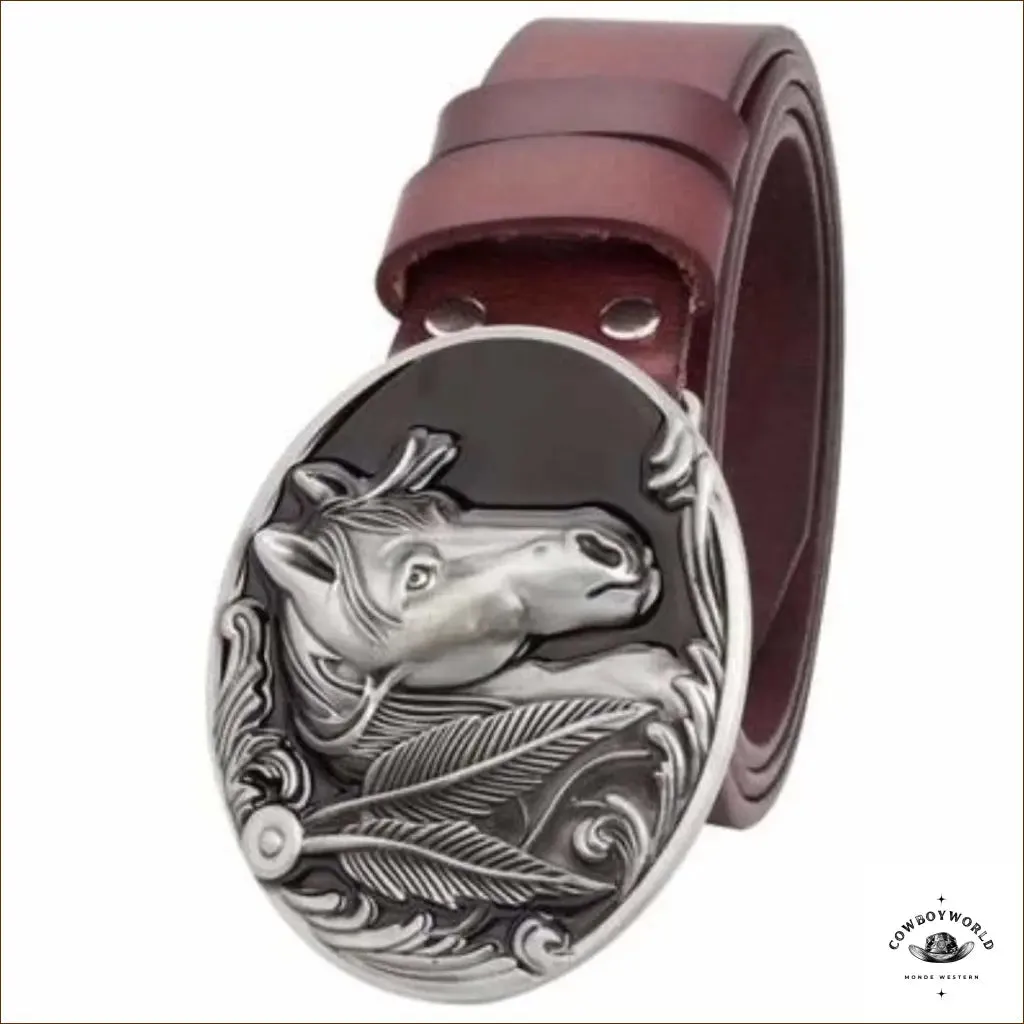 Ceinture Cuir Motif Cheval