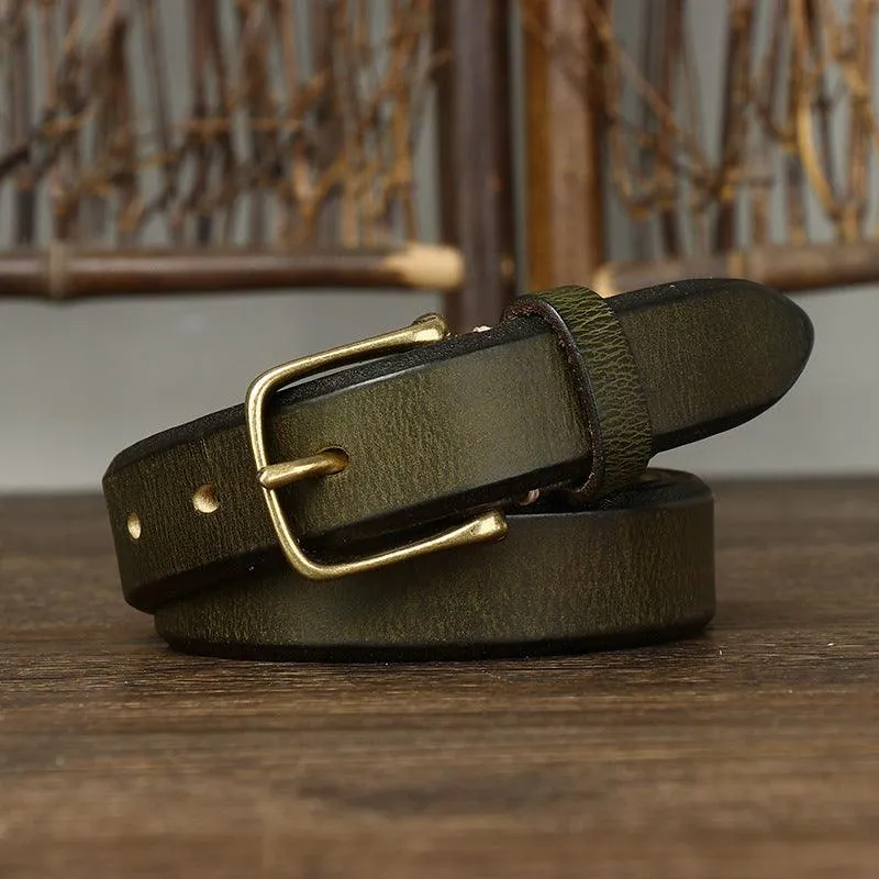 Ceinture cuir à boucle dorée, femme ou homme, modèle Meena
