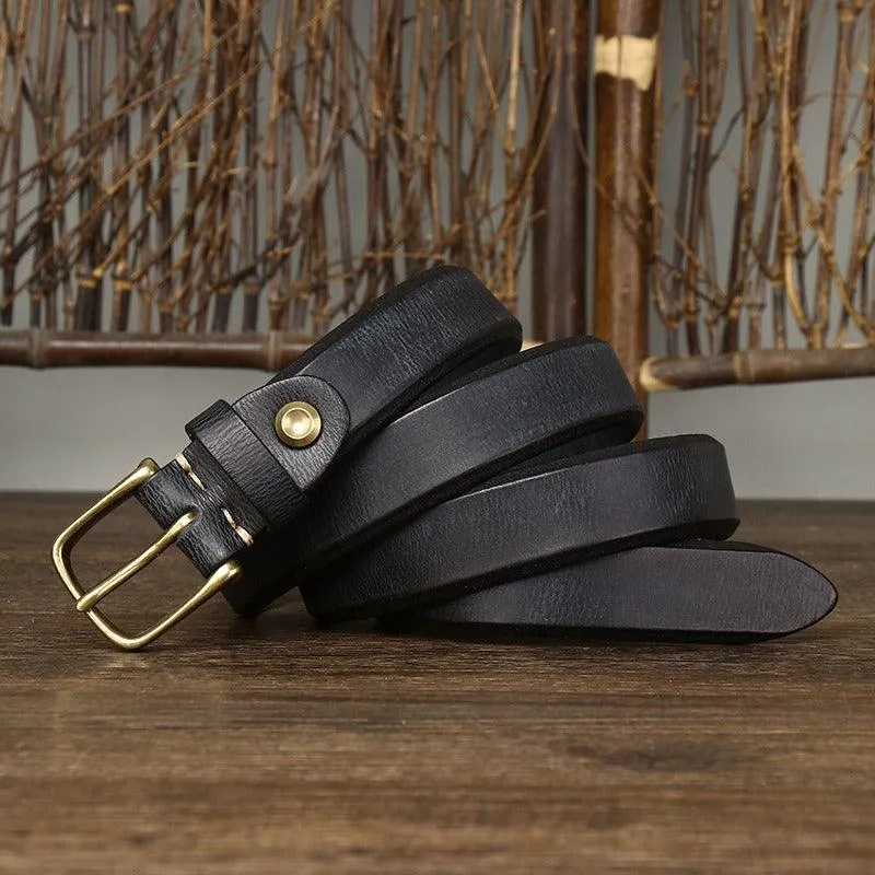 Ceinture cuir à boucle dorée, femme ou homme, modèle Meena