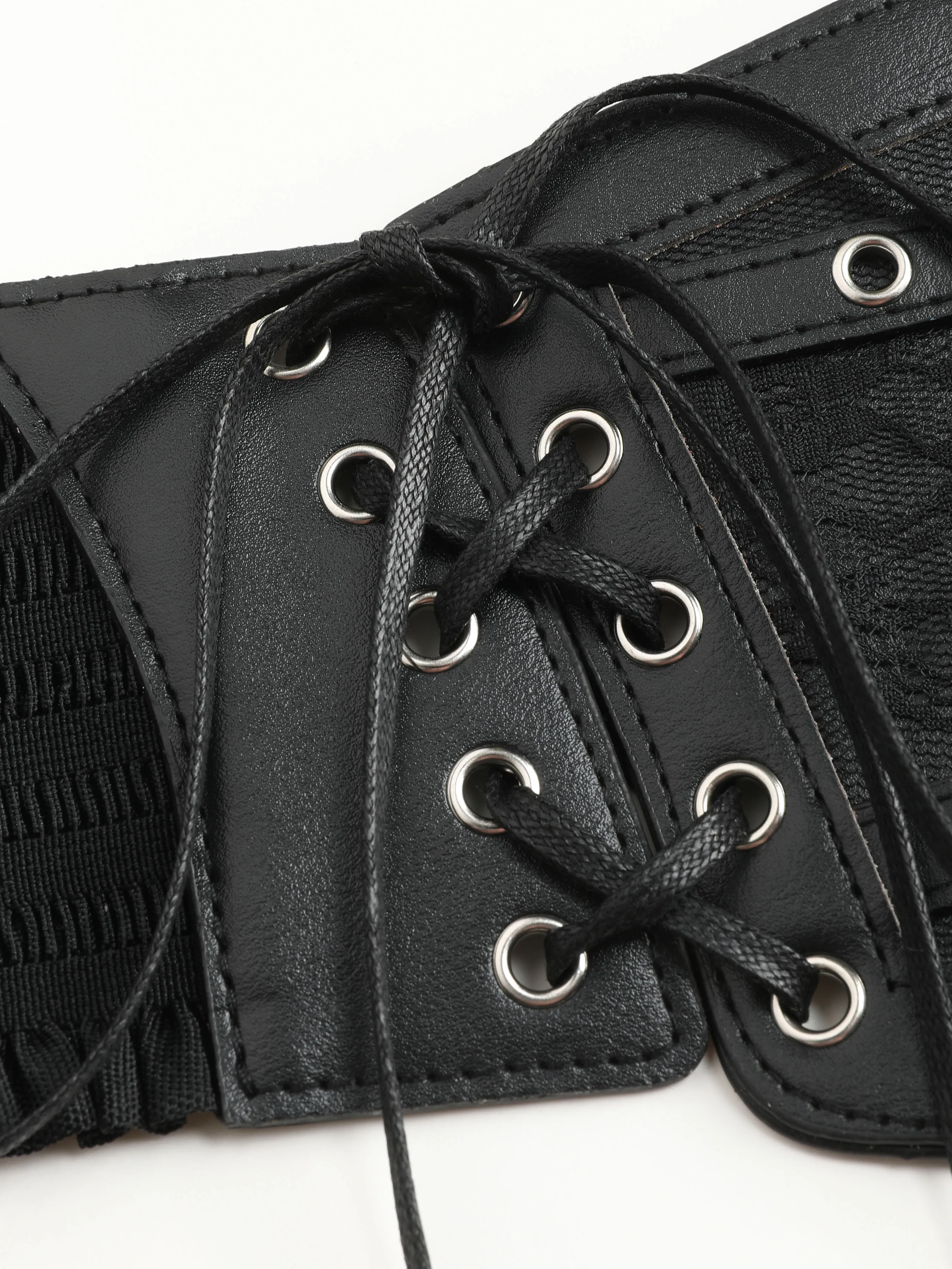  Ceinture de corset en PU à lacets