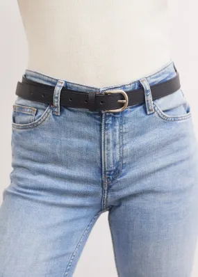 Ceinture fine Détente - en cuir (MARINE)