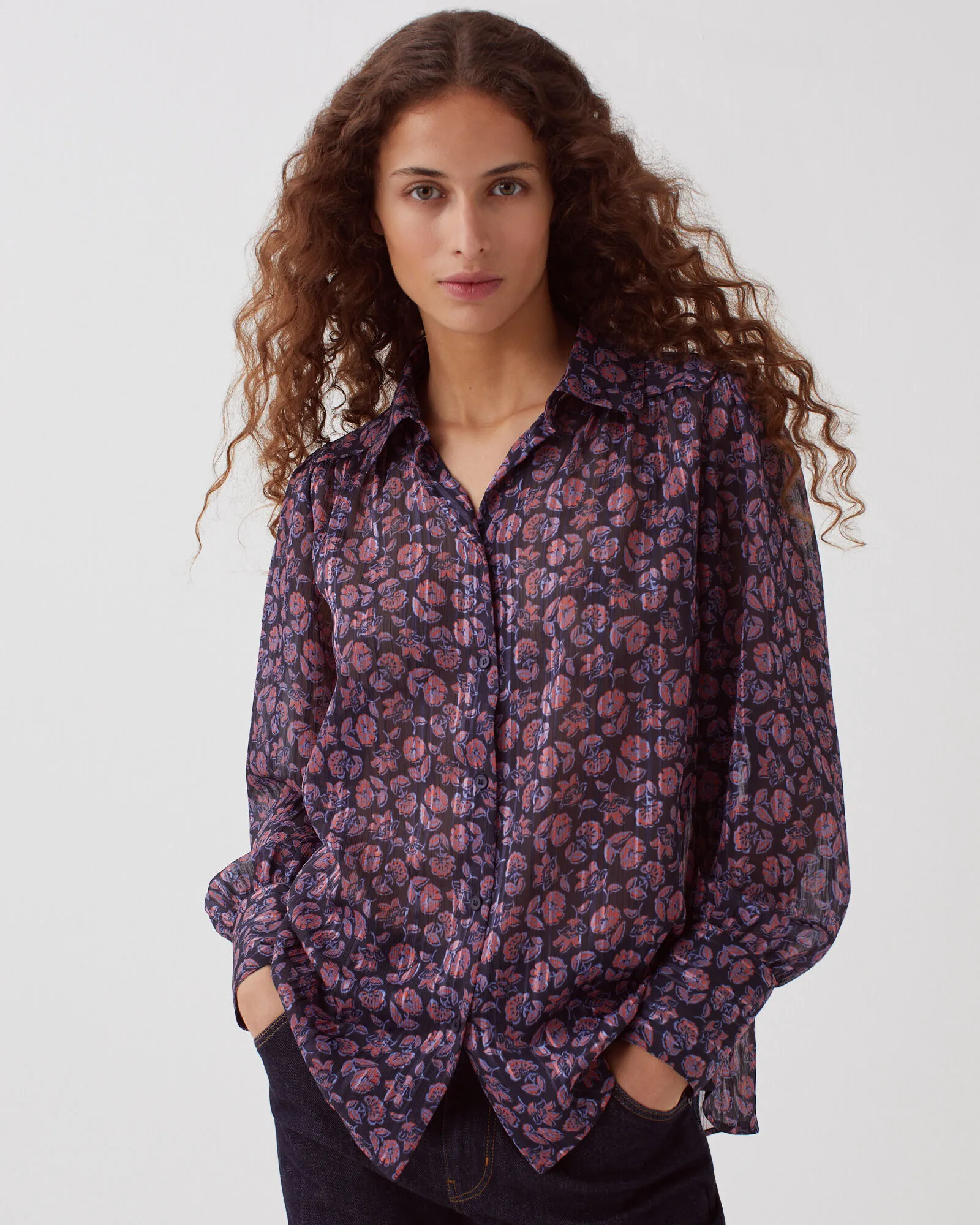 Chemise fluide à manches longues