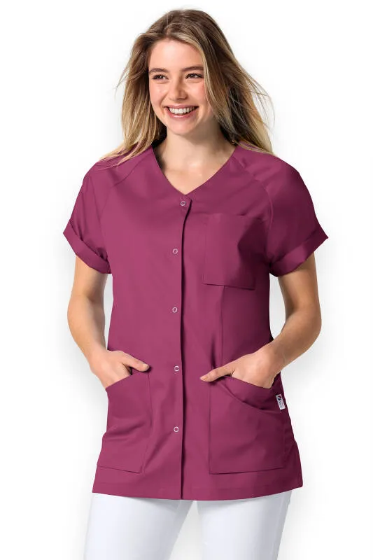 CORE Blouse Femme - Entièrement boutonnée berry