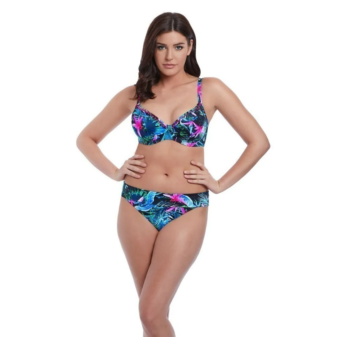 Culotte de bikini taille ajustable Freya Maillots black tropical-Freya Maillots | 3 Suisses