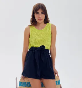 Débardeur en jersey dévoré - Vert anis