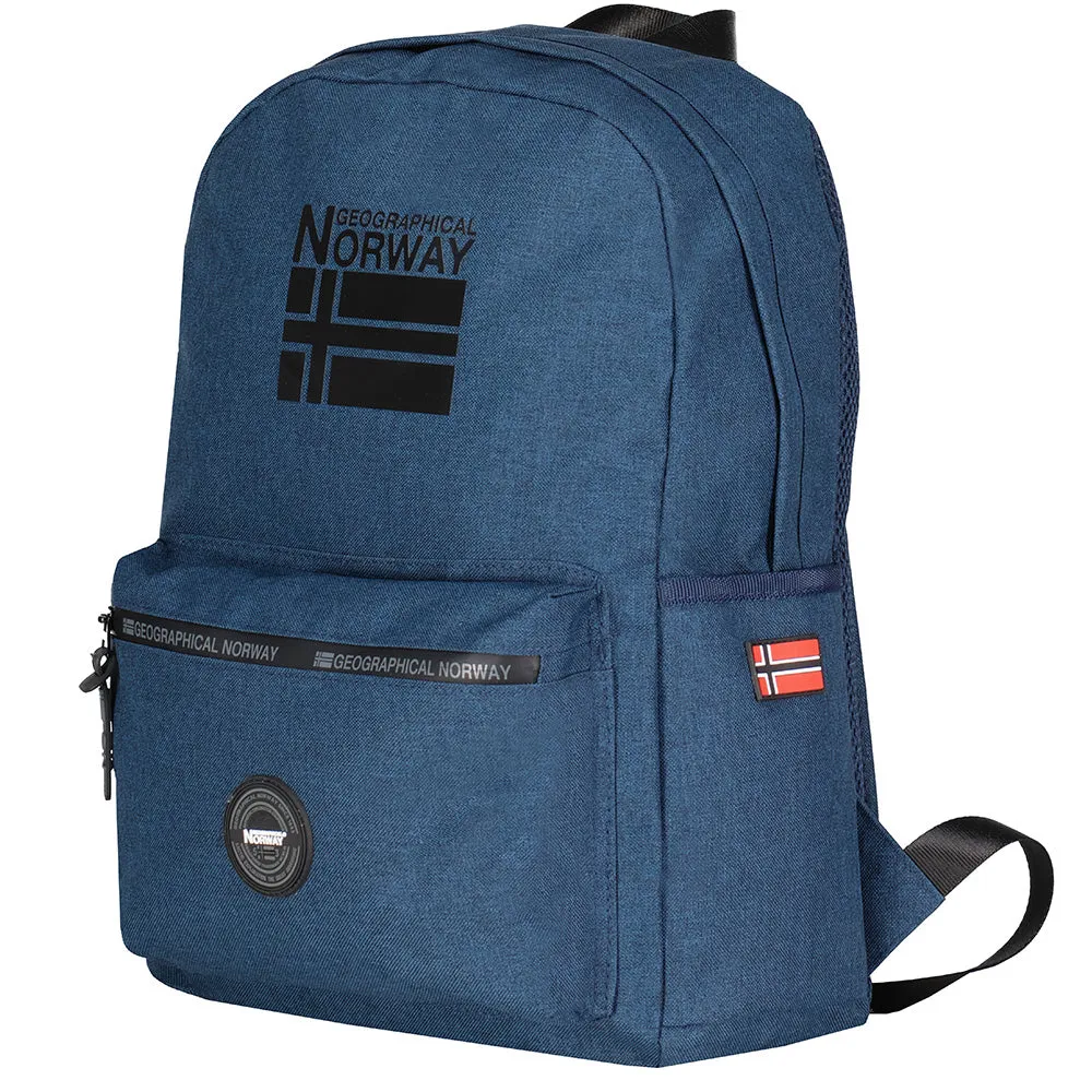 Geographical Norway Santos - Sac à Dos avec Poche Frontale Zippée, Impressions et Drapeau Marine