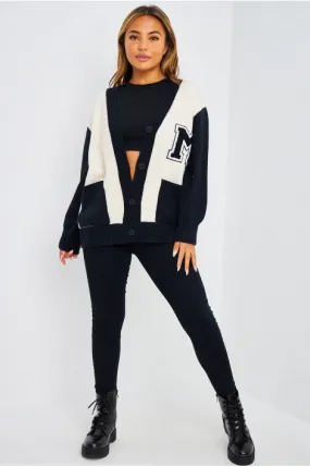 Gilet en mailles écru et noir