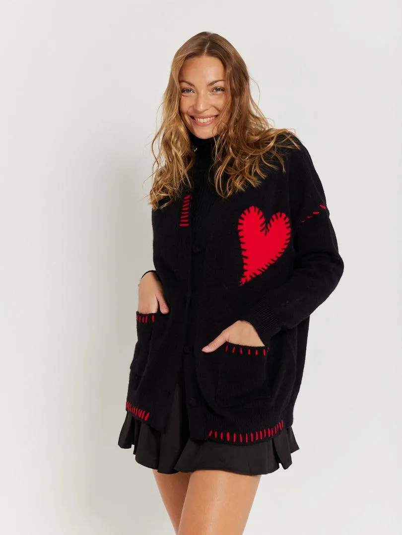 Gilet mi long coeur