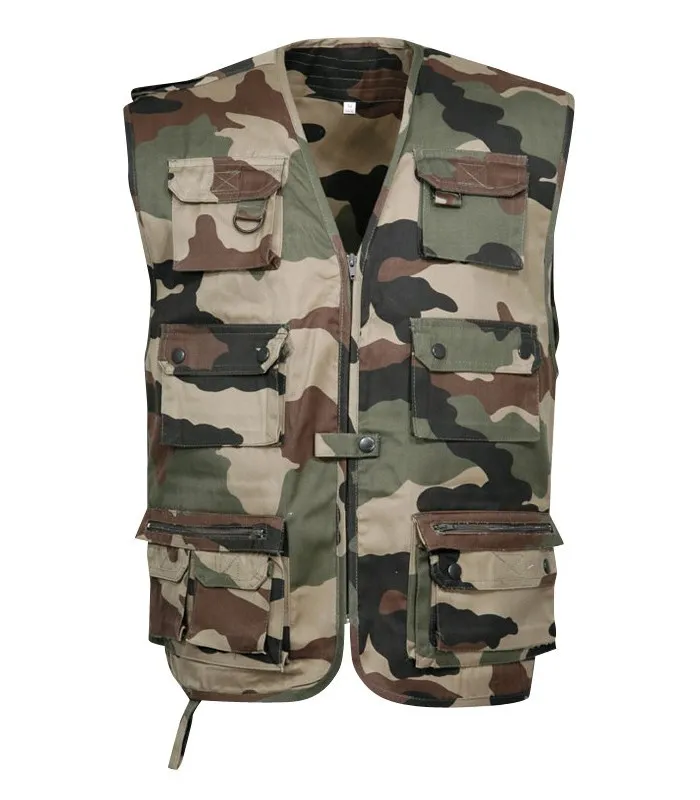 Gilet multipoches randonnée camouflage