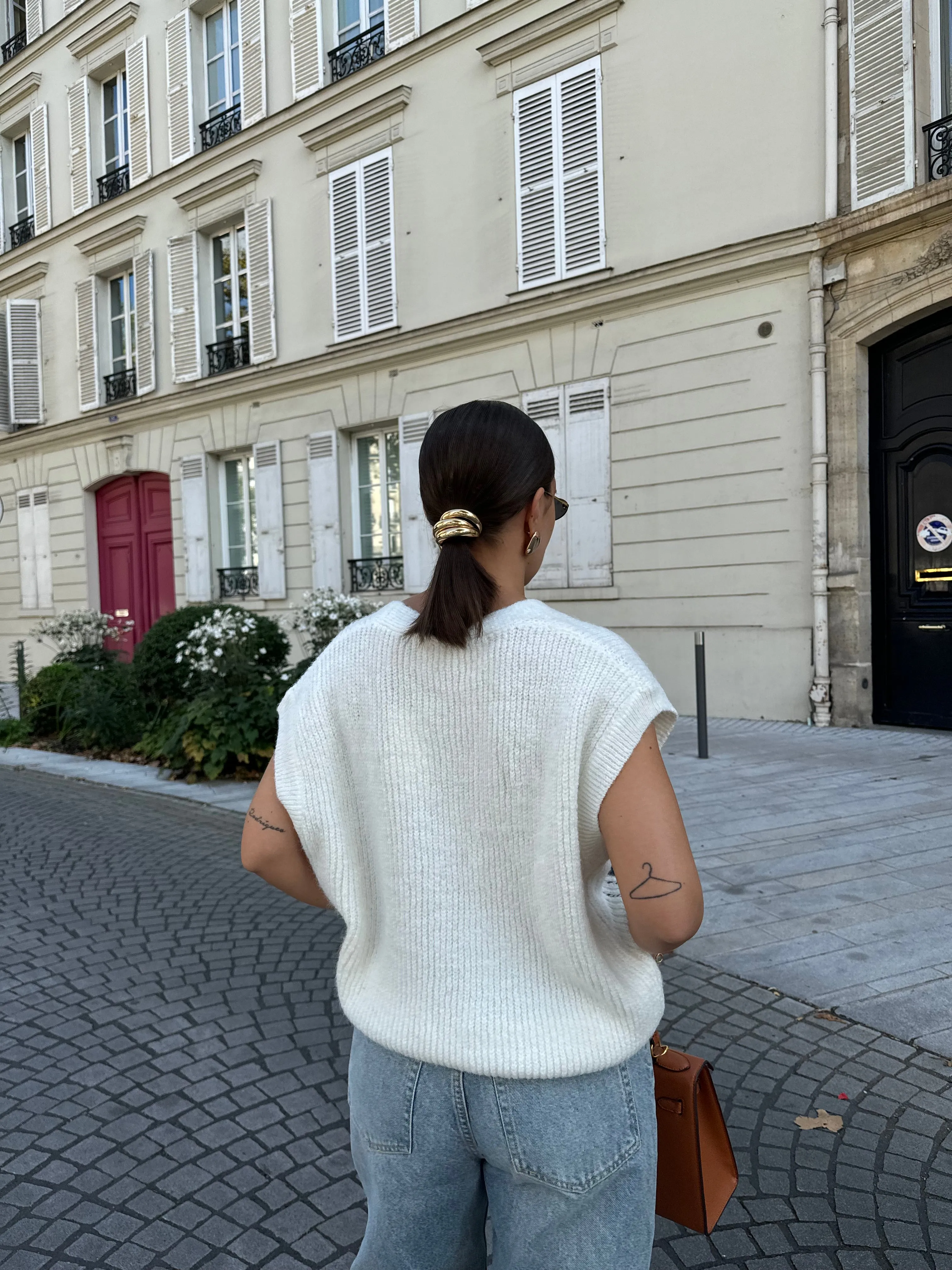 Gilet PATCH blanc (8222)