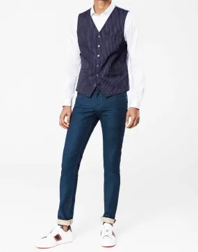 Gilet rayé bleu marine