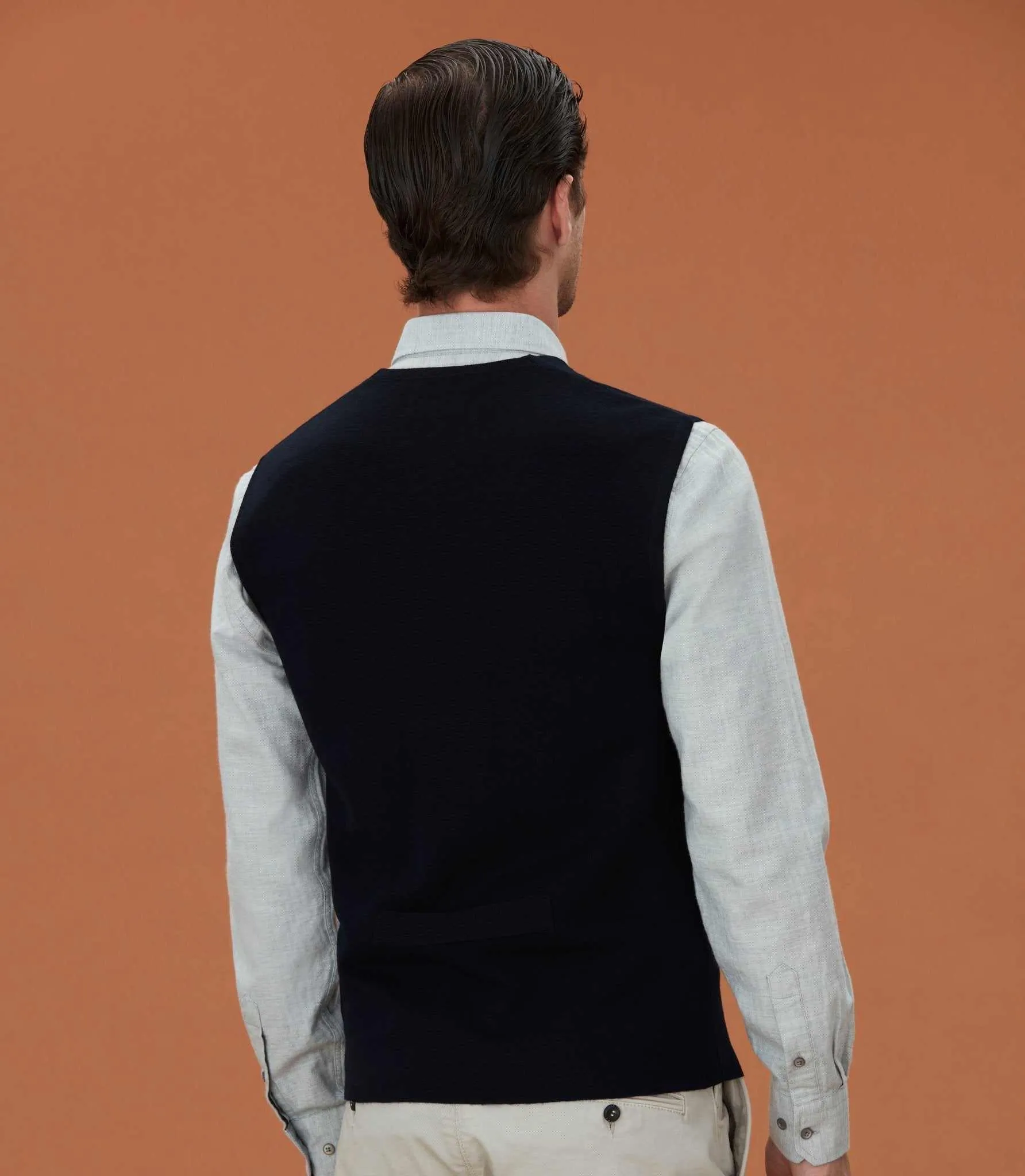 Gilet sans manche boutonné marine Larsen