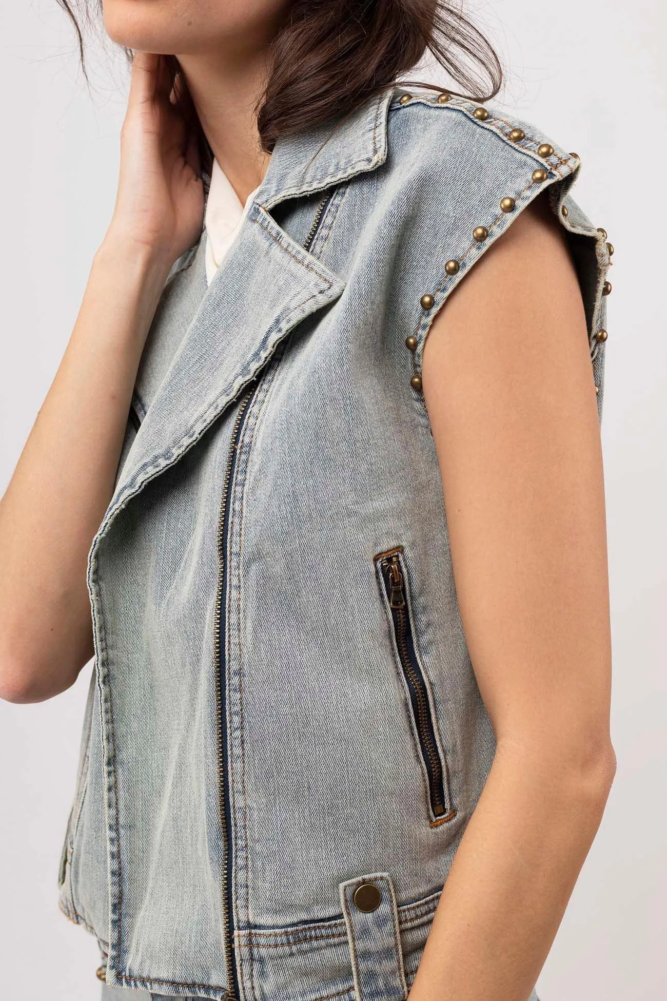 GIlet sans manche clouté - Biky