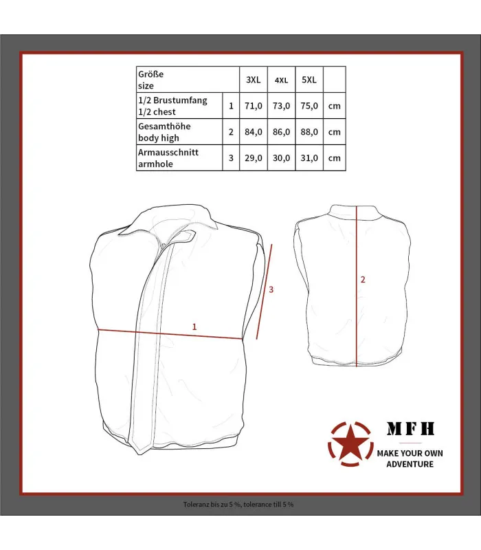Gilet sans manche épais multipoches Ranger Grandes Tailles vert
