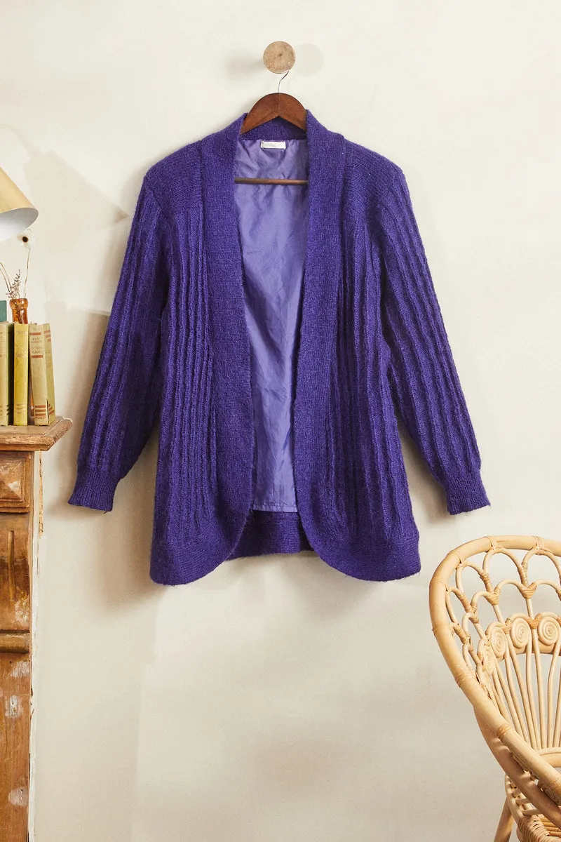 Gilet veste en laine violet