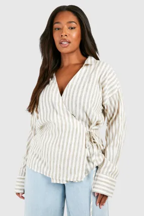 Grande taille - Chemise à rayures et manches longues