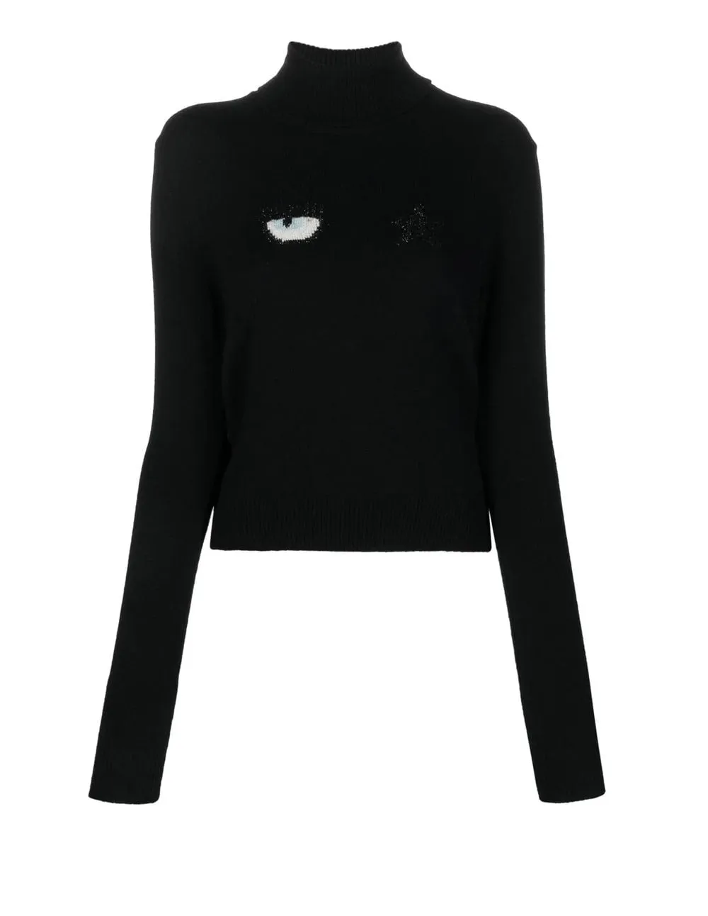 Jersey Chiara Ferragni Eye Like de Cuello Alto Negro Mujer