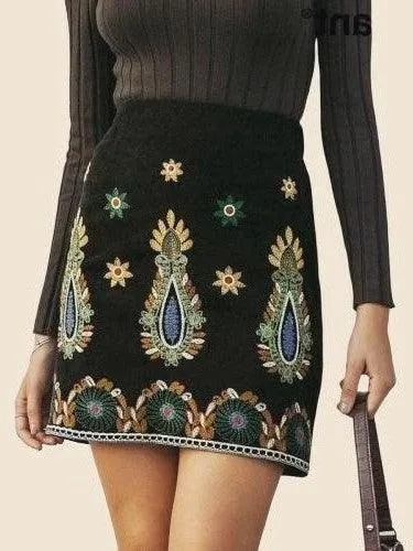 Jupe bohème taille basse