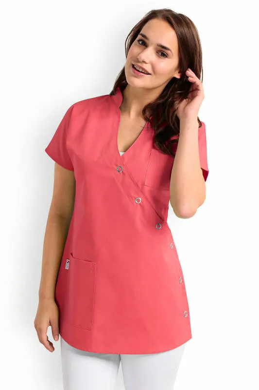 JUST STRONG Blouse Femme - Patte de boutonnage rose lipstick
