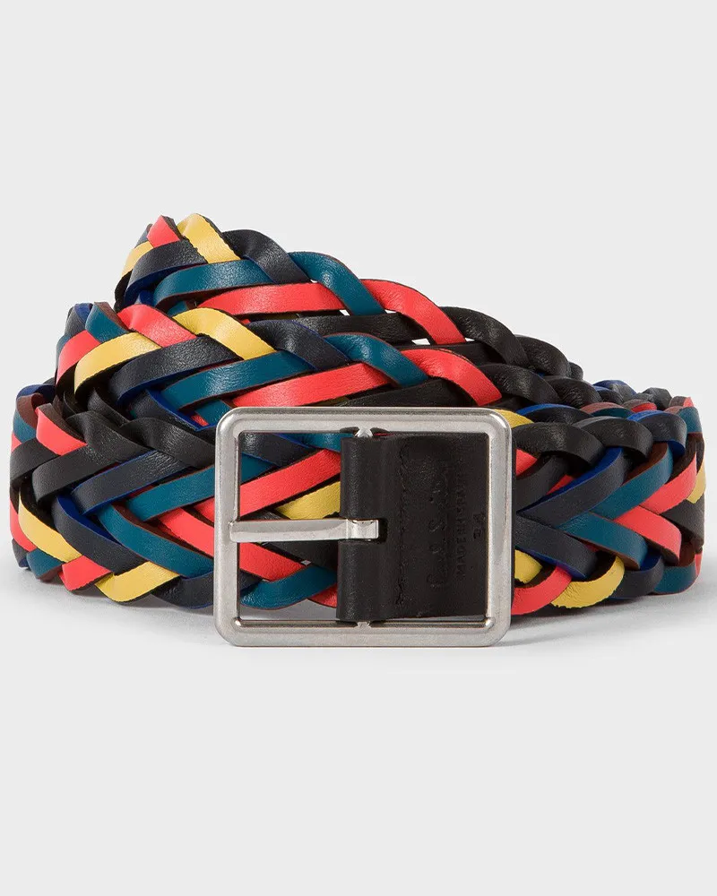 Les sept couleurs de la ceinture Homme Réversible tressée en cuir Paul Smith