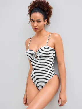 Maillot de bain une pièce rayé gainant