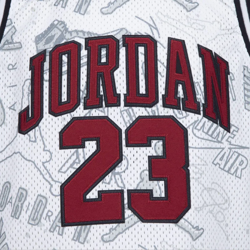 Maillot de basketball enfant Jordan 23 Aop - Blanc (rouge gym)