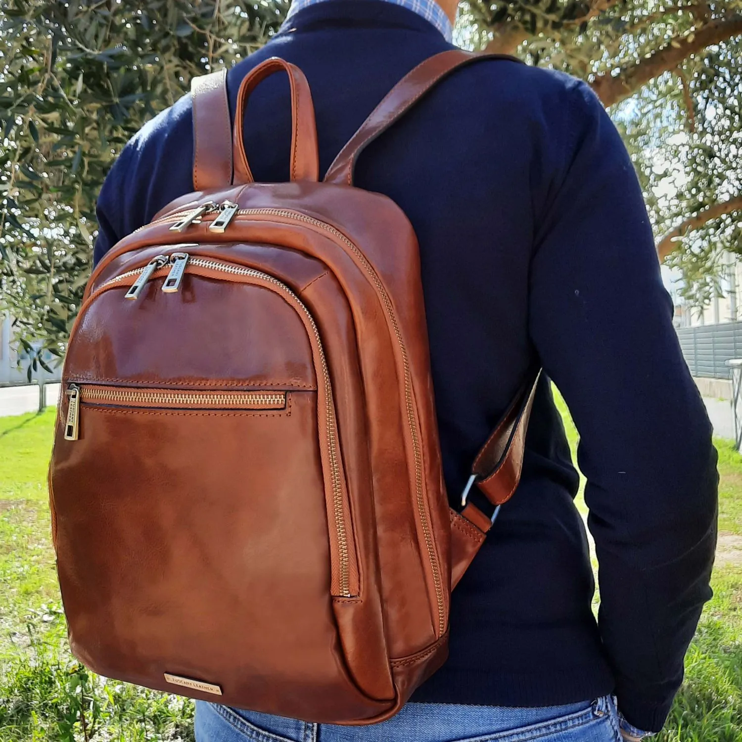 Perth Sac à dos en Cuir Avec 2 Compartiments Marron TL142049