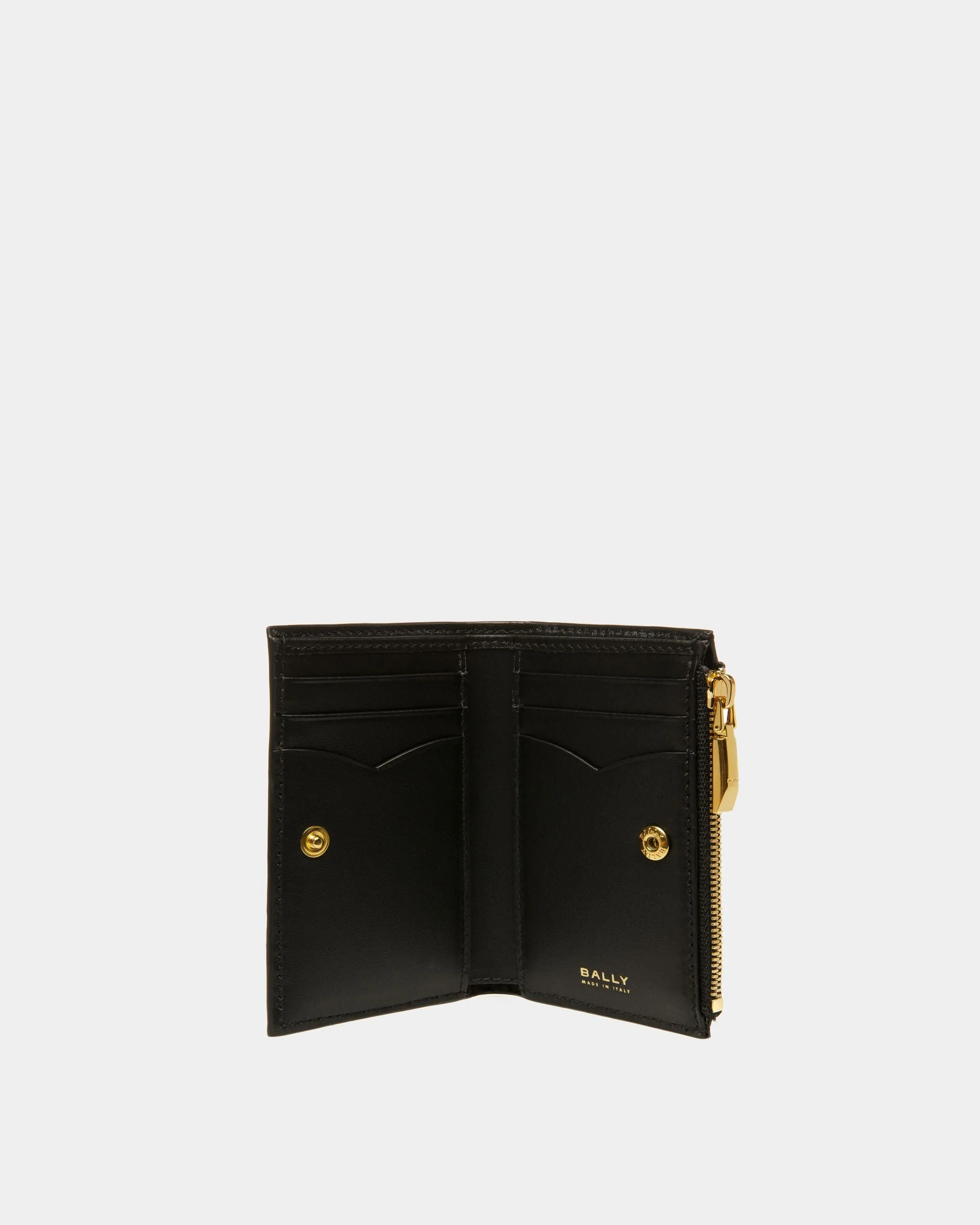 Portefeuille Emblem En Cuir Noir