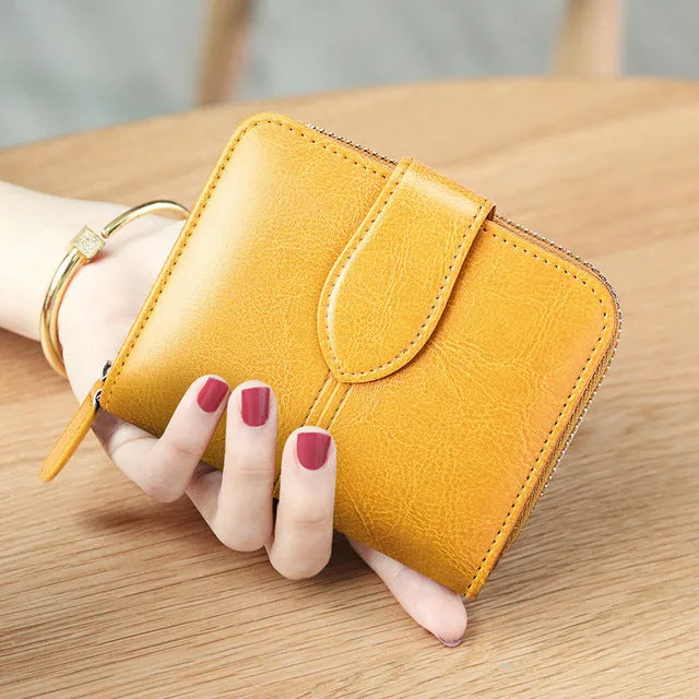 Portefeuille en cuir véritable coloré