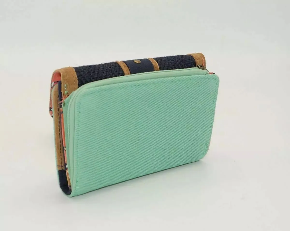Portefeuille femme bleu et vert Lili Pétrol