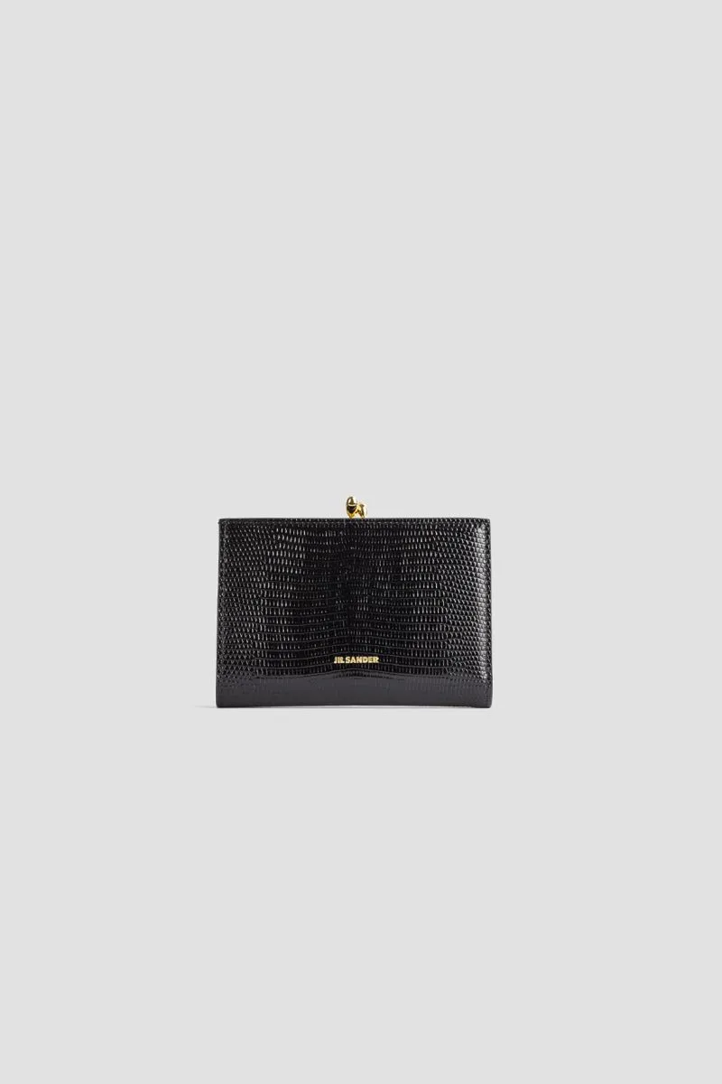 Portefeuille Goji en cuir noir