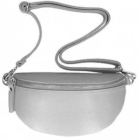 Sac banane cuir gris