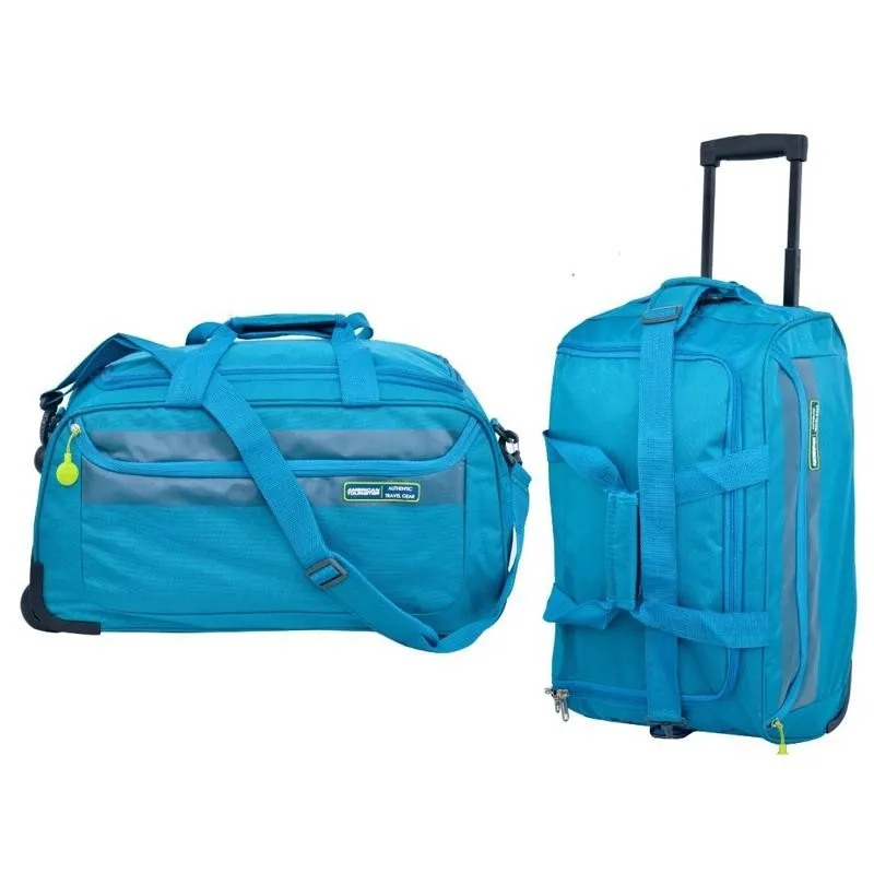 Sac de voyage turquoise à roulettes compact et vibrant - VLS364