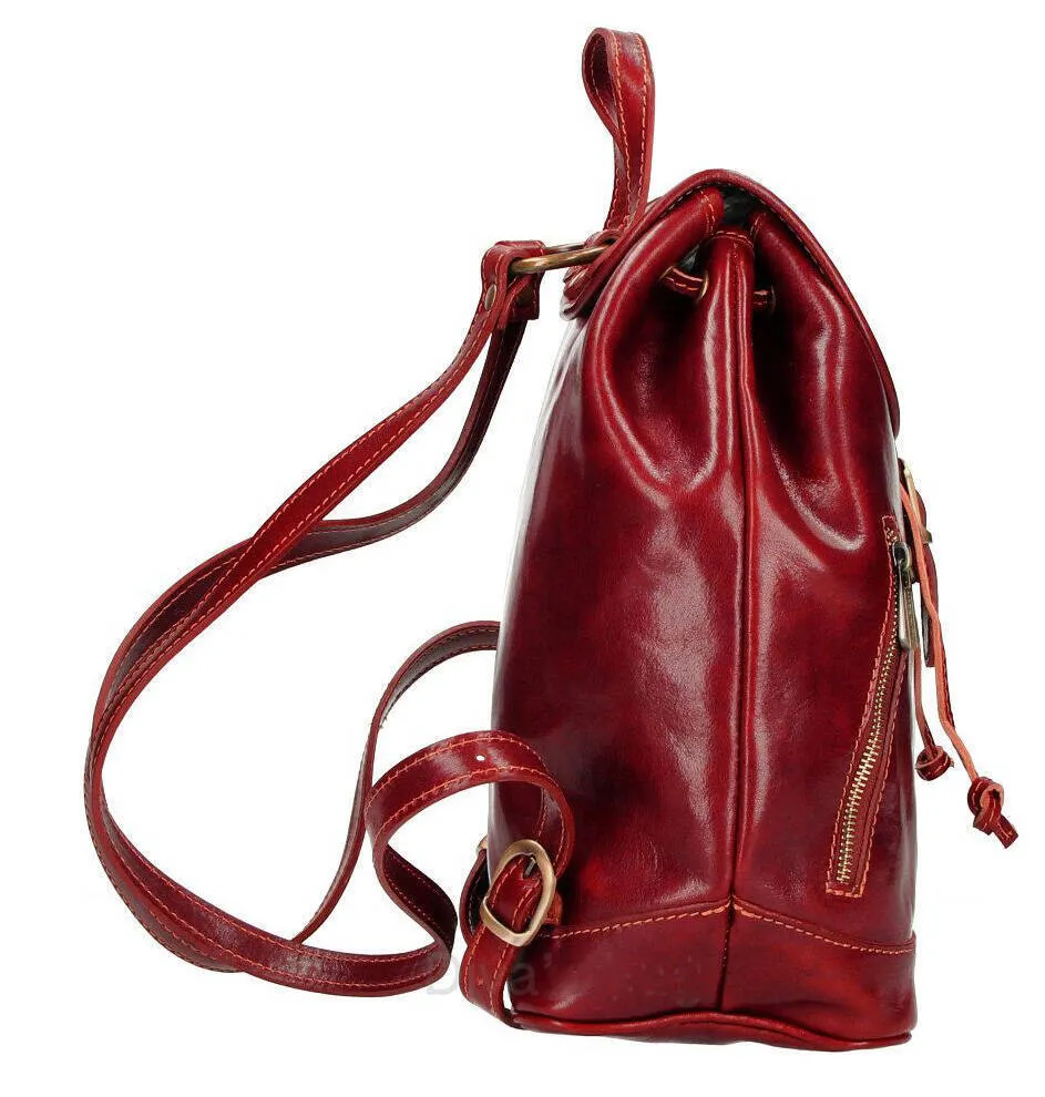 Sac à dos cuir femme rouge