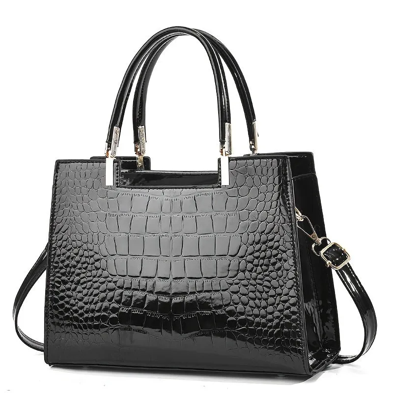 Sac à main et crocodile brillant