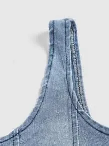 Shein SHEIN MOD Top en jean à col carré