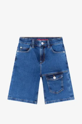 Short en jean garçon effet cargo