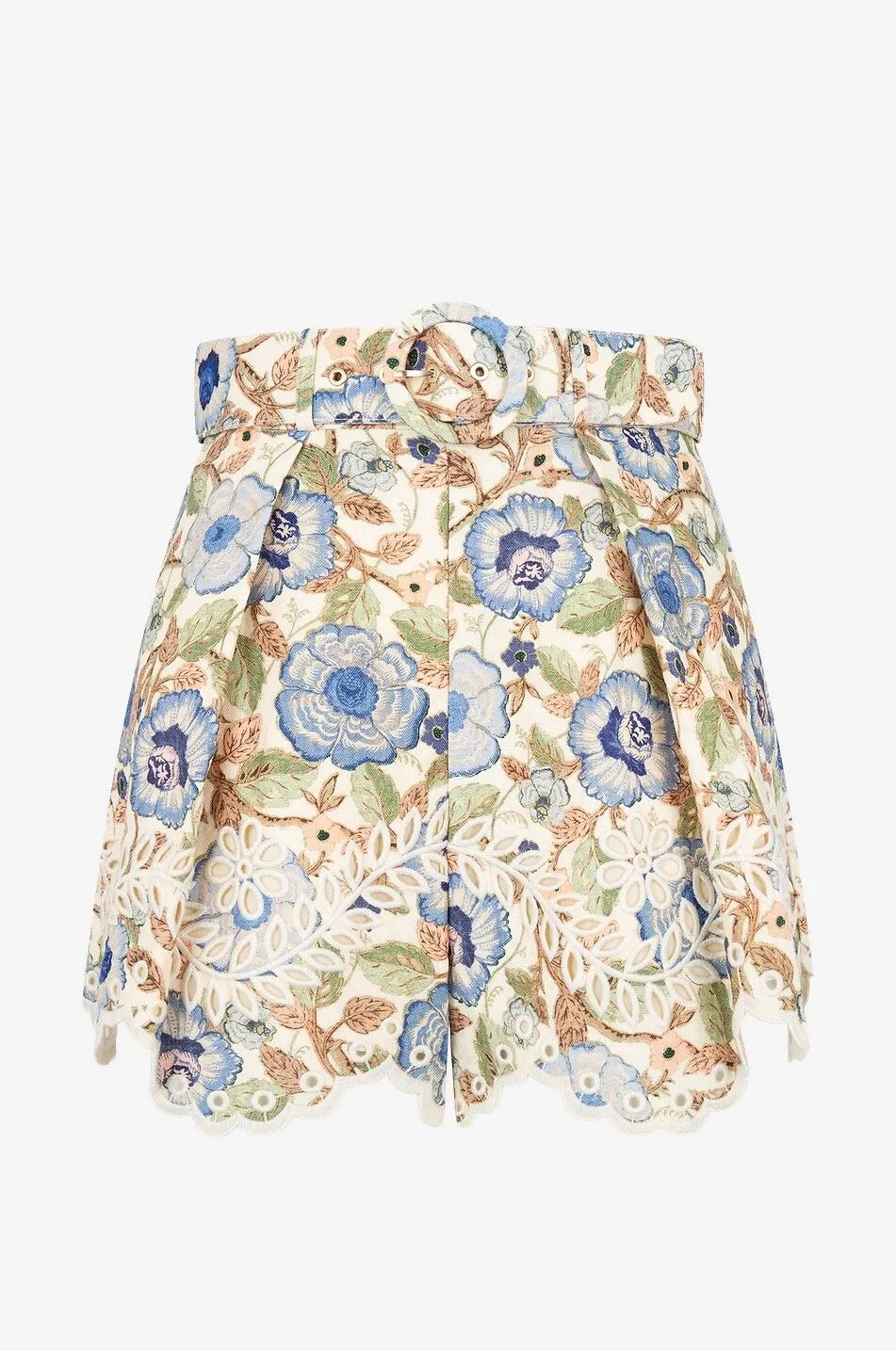 Short en lin fleuri Junie Embroidered