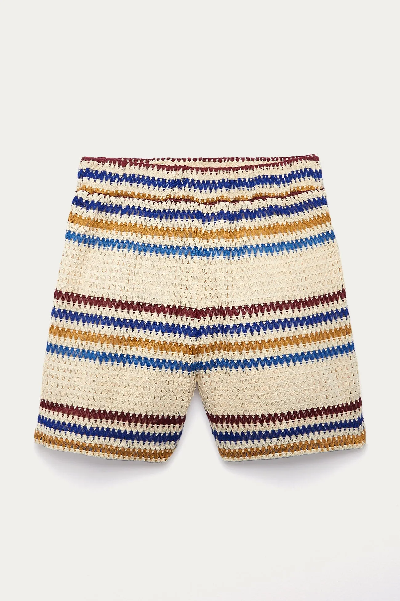 Short rayé en crochet Femme - Rayures multicolores