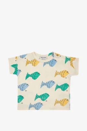 T-shirt bébé en jersey bio Fish Allover