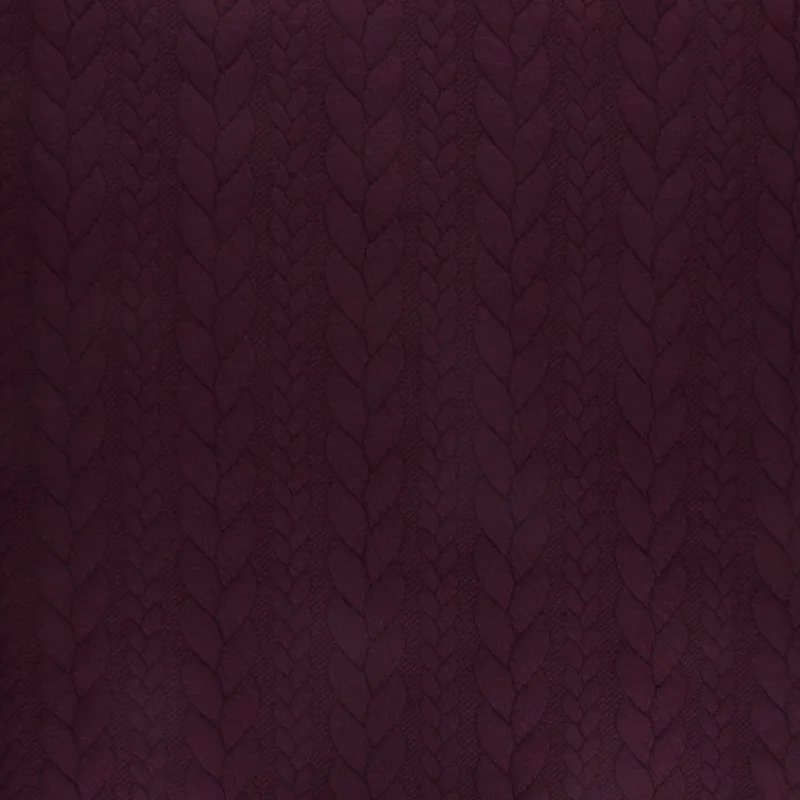 Tissu jersey Torsade - Prune