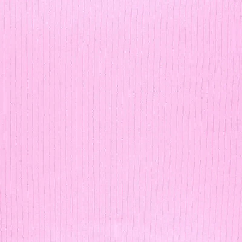 Tissu jersey viscose côtelé - rose